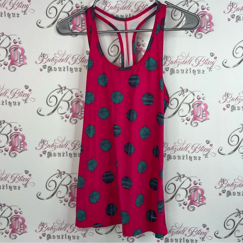 Nike tank top polka dots dotted purple Pink and Blue Polka Dot Tank Top